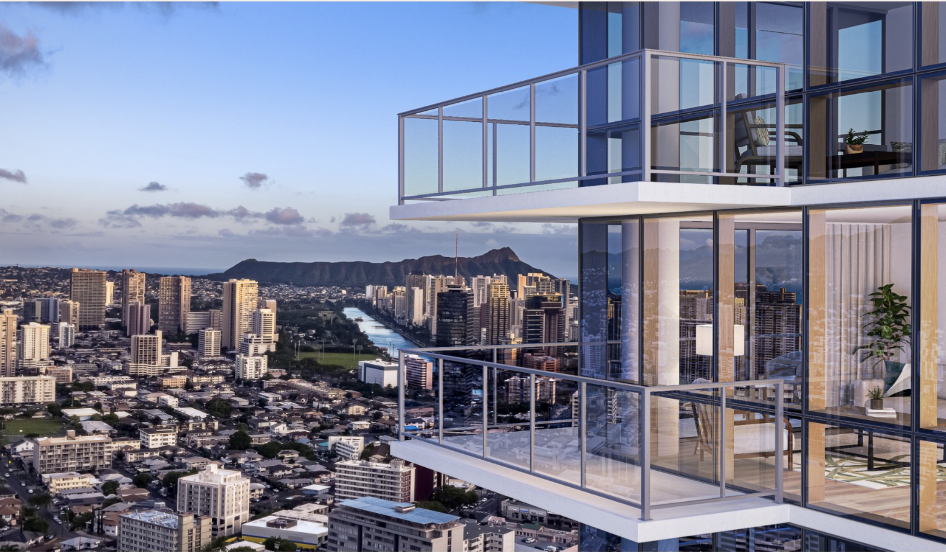 Private Balcony with Scenic Diamond Head View at Park on Keeaumoku - Your Personal Retreat in Paradise