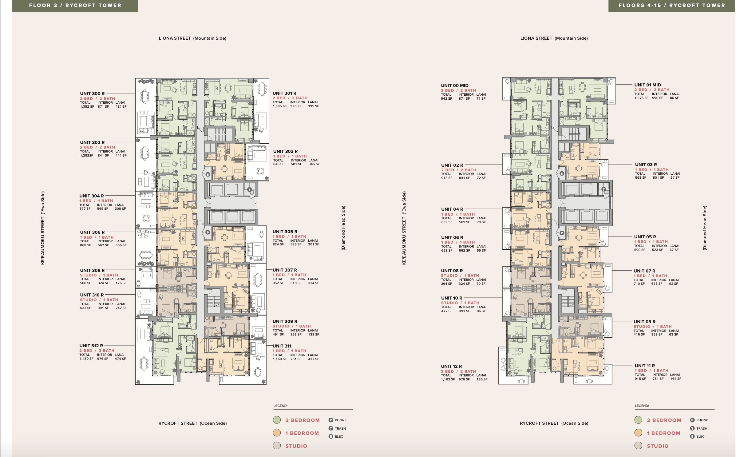 Rycroft Tower Floor Plans