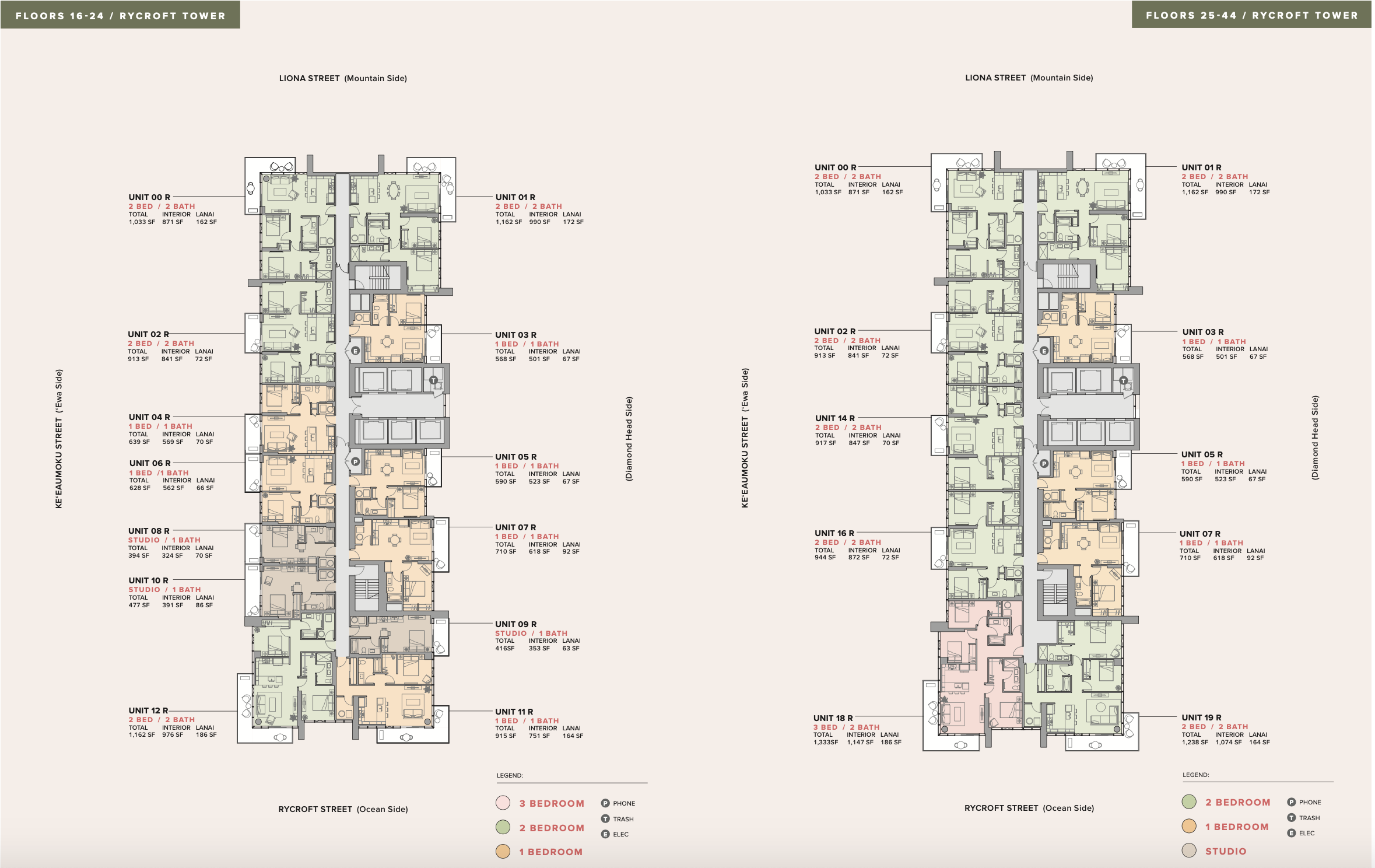 Rycroft Tower Floor Plans