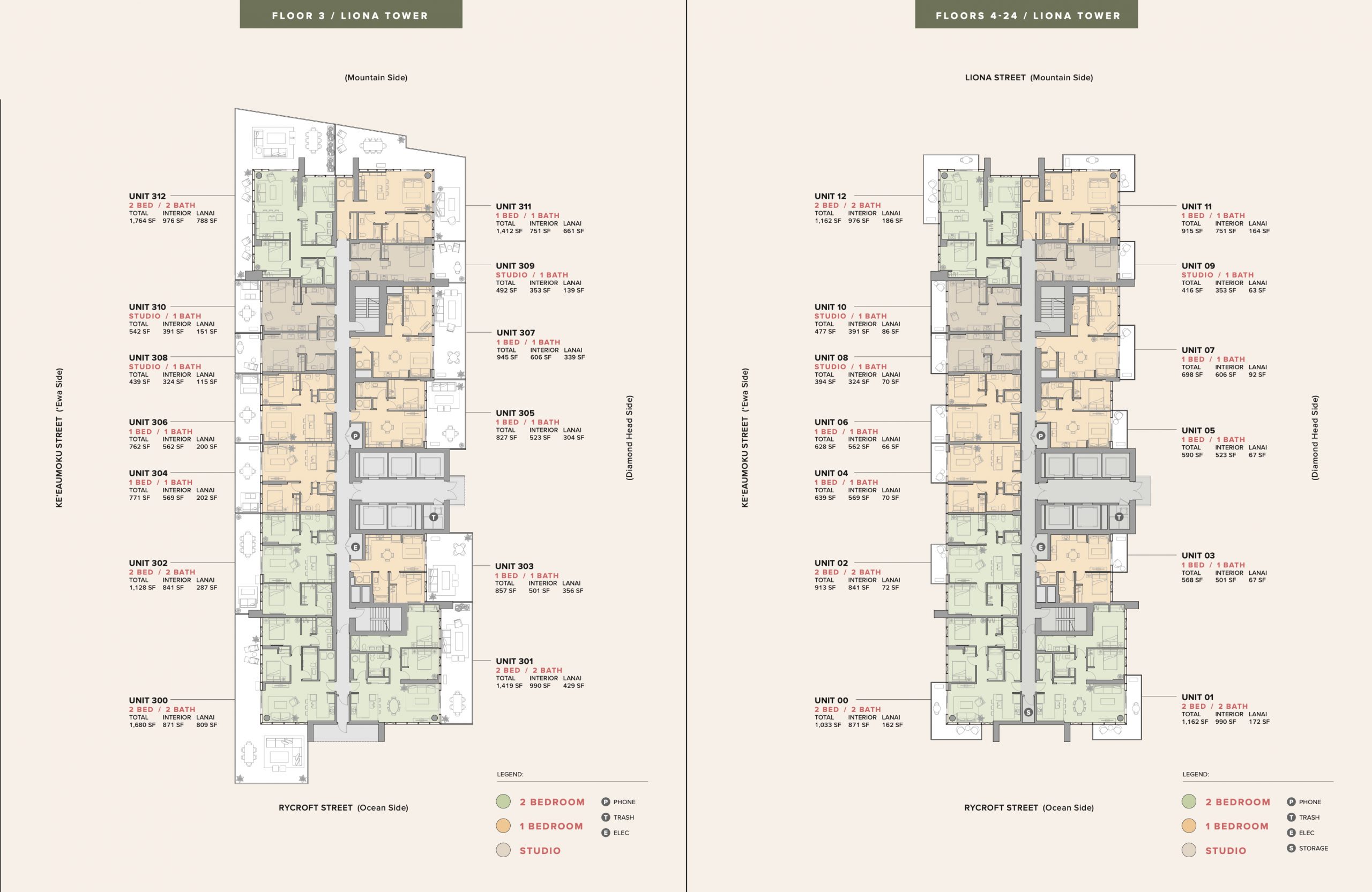 Liona Tower Floor Plans